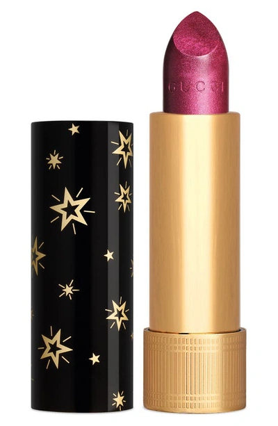 Shop Gucci Rouge A Levres Gothique Metallic Lipstick In Billie Black Magenta