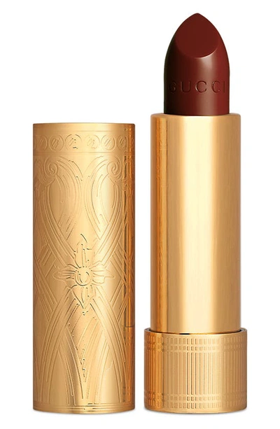 Shop Gucci Rouge À Lèvres Satin Lipstick In Ivy Dark Red