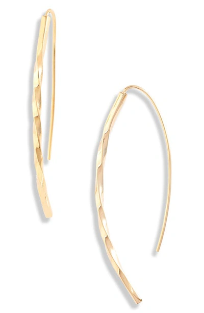 Shop Soko Twist Bow Threader Earrings In Gold