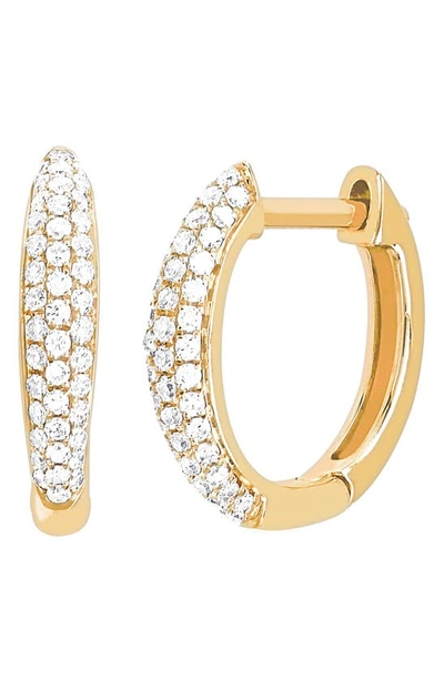 Shop Ef Collection Mini Dome Diamond Huggie Earrings In Yellow Gold
