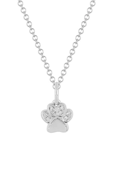 Shop Ef Collection Paw Necklace In White Gold