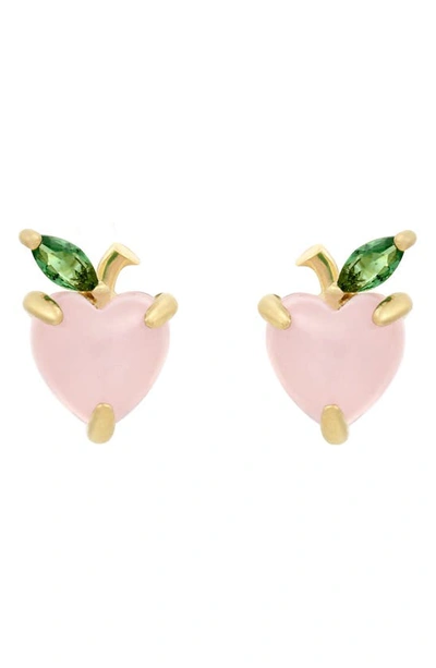 Shop Girls Crew Girls Club Peach Stud Earrings In Gold