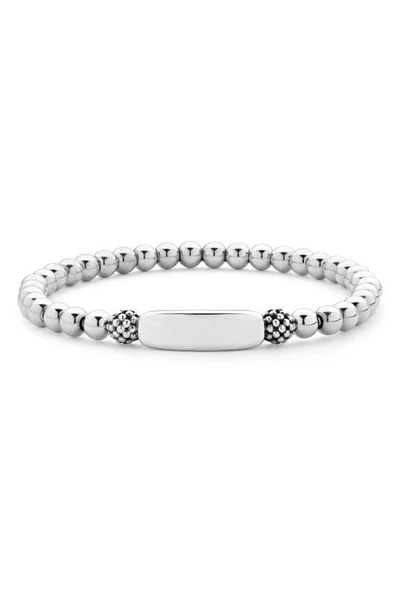 Lagos Sterling Silver Caviar Bead Stretch Bracelet In Silver