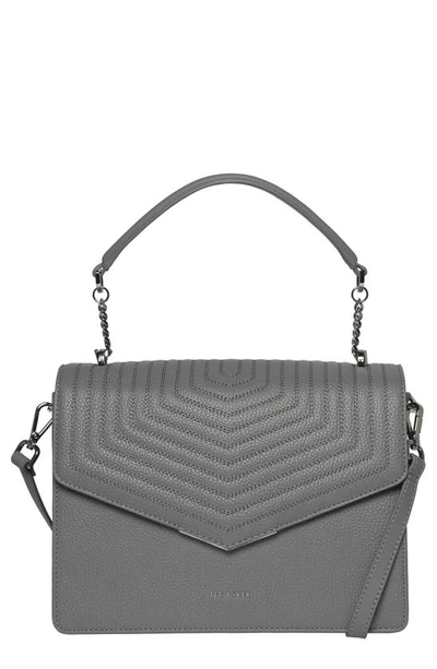 Shop Ted Baker Brittni Top Handle Leather Envelope Bag In Grey