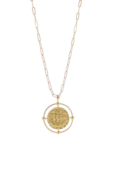 Shop Panacea Medallion Pendant Necklace In Gold
