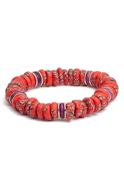 Shop Akola Egypt Stretch Bracelet In Red Multi