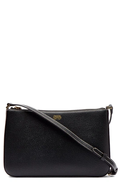 Shop Frances Valentine Poppy Leather Shoulder Bag In Black