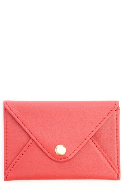 Shop Royce Leather Envelope Card Holder In Red