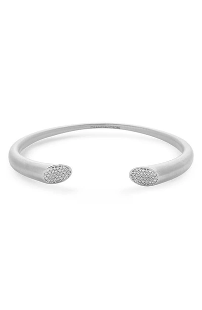 Shop Dean Davidson Signature Pave Twin Cuff Bracelet In White Topaz/silver