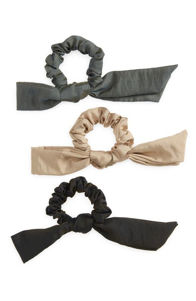 Shop 8 Other Reasons 3-pack Scarf Scrunchies In Black/charcoal/ Cream