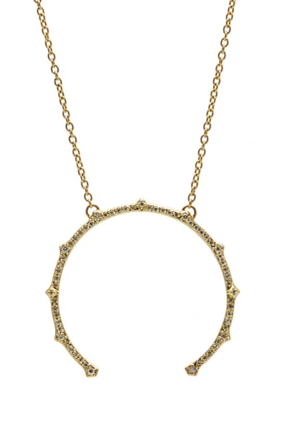 Shop Armenta Sueno Diamond Crescent Pendant Necklace In Yellow Gold