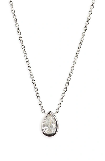 Shop Roberto Coin Diamond Bezel Pendant Necklace In White Gold