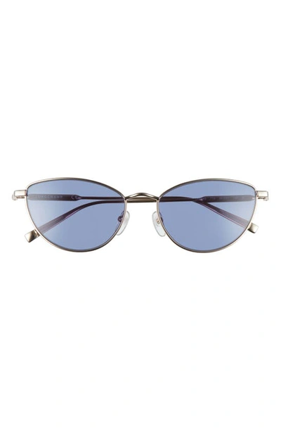 Shop Longchamp 55mm Oval Sunglasses In Gold/ Blue