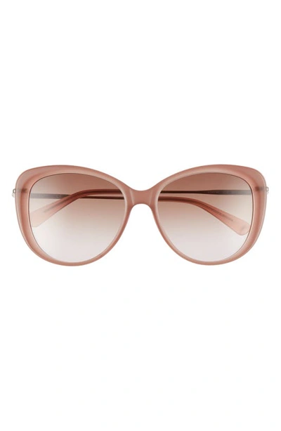 Shop Longchamp 56mm Cat Eye Sunglasses In Ivory/ Brown Rose Gradient