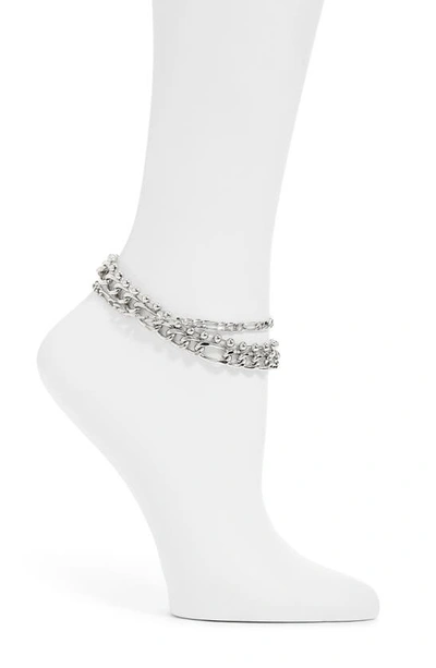 Shop 8 Other Reasons Anklet Bracelet Set In Silver