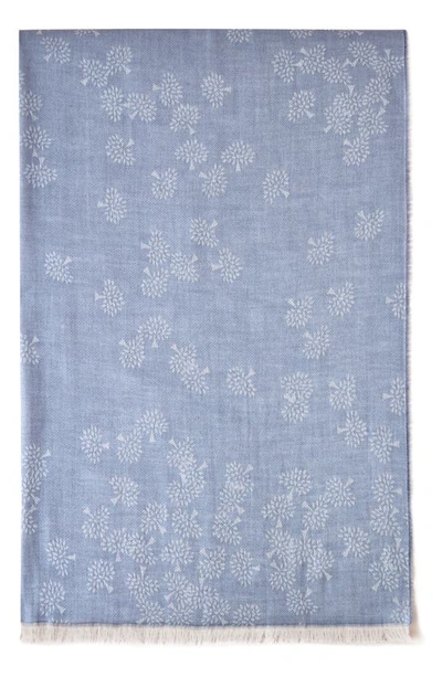 Shop Mulberry Tamara Cotton Scarf In Jeans