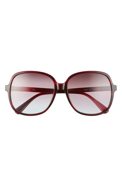 Shop Longchamp 58mm Rectangle Sunglasses In Marble Rouge/ Purple Azure