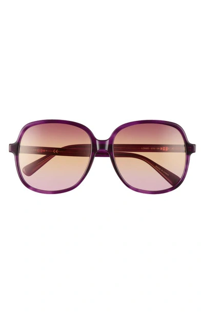 Shop Longchamp 58mm Rectangle Sunglasses In Marble Purple/ Orange Pink