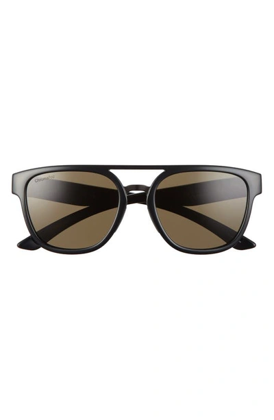 Shop Smith Agency 54mm Chromapop™ Polarized Flat Top Sunglasses In Black /polarized Gry Grn