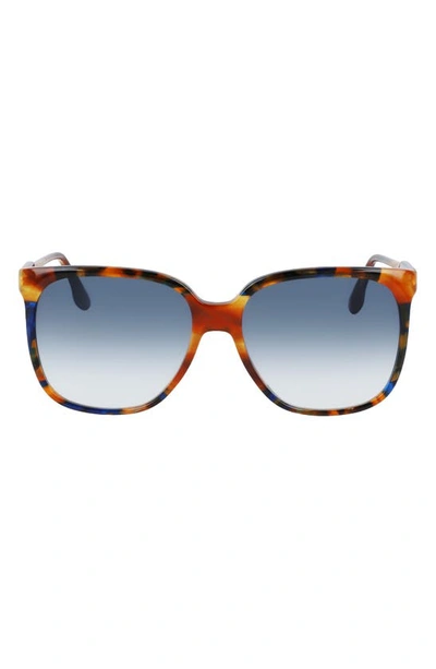 Shop Victoria Beckham 59mm Gradient Square Sunglasses In Chocolate Smoke/ Blue Gradient