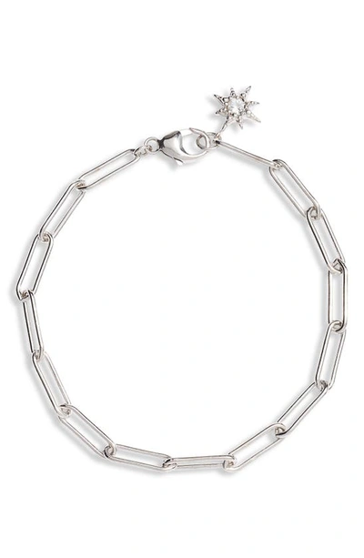 Shop Anzie Paper Clip Starburst Bracelet In Silver