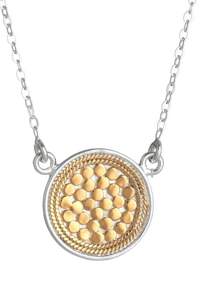 Shop Anna Beck Gili Reversible Disc Pendant Necklace In Gold/ Silver