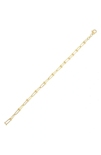 Shop Adinas Jewels Thin U-chain Bracelet In Gold