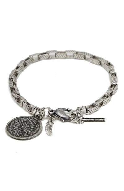 Shop Ettika Coin Box Chain Bracelet In Silver