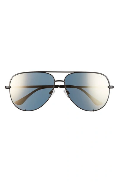 Shop Quay High Key 68mm Aviator Sunglasses In Black/ Gold Mirror
