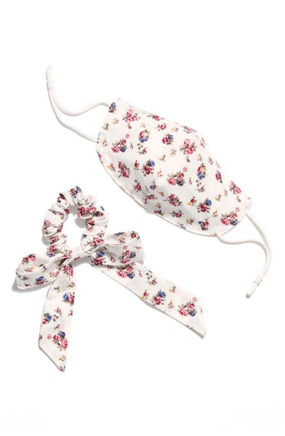 Shop Free People Adult Face Mask & Scrunchie Bow Set In Ivory