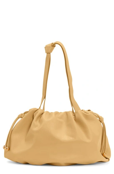 Shop Bottega Veneta The Medium Bulb Leather Bag In Tapioca/ Gold