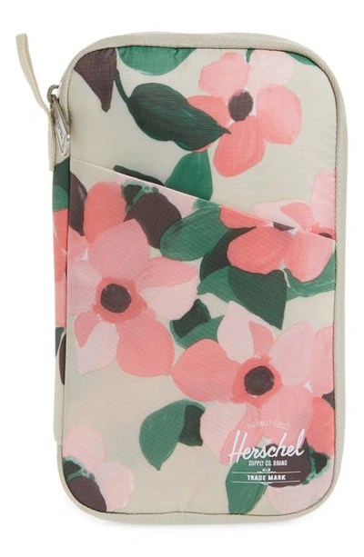 Shop Herschel Supply Co. Floral Print Travel Wallet In Blush Petals Pelican