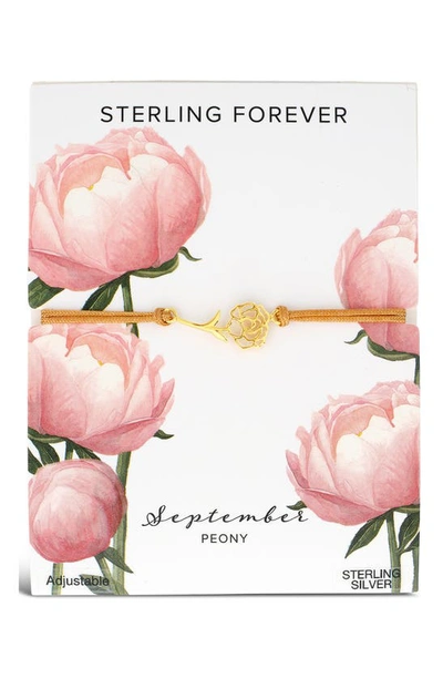 Shop Sterling Forever Birth Flower Bracelet In Gold- September