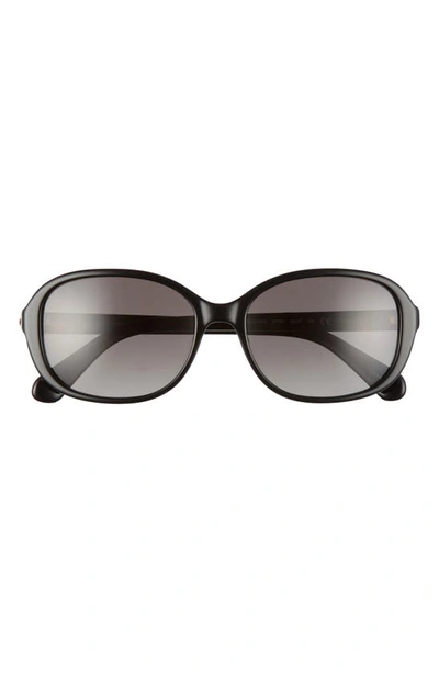 Shop Kate Spade Izabella 55mm Gradient Oval Sunglasses In Black/ Grey