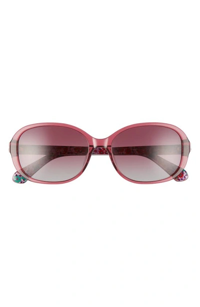 Shop Kate Spade Izabella 55mm Gradient Oval Sunglasses In Opal Burgundy/ Burgundy Grad