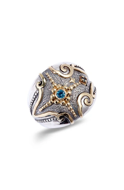 Shop Konstantino Angelic Blue Topaz Cosmocrat Ring In Silver/ Blue Topaz