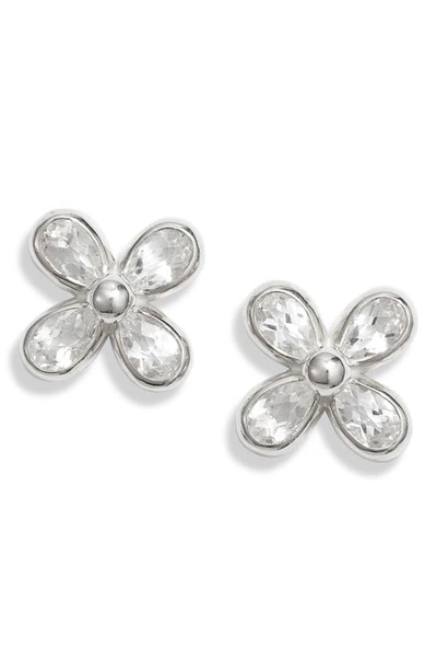 Shop Anzie Butterfly Classique White Topaz Stud Earrings In Silver