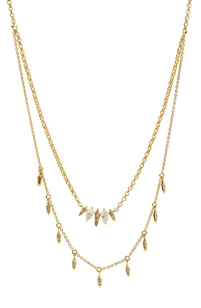 Shop Nadri Nix Layered Shard Shaky Necklace In Gold