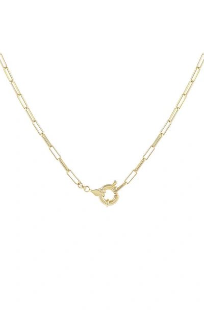 Shop Adinas Jewels Spring Ring Oval Link Necklace In Gold