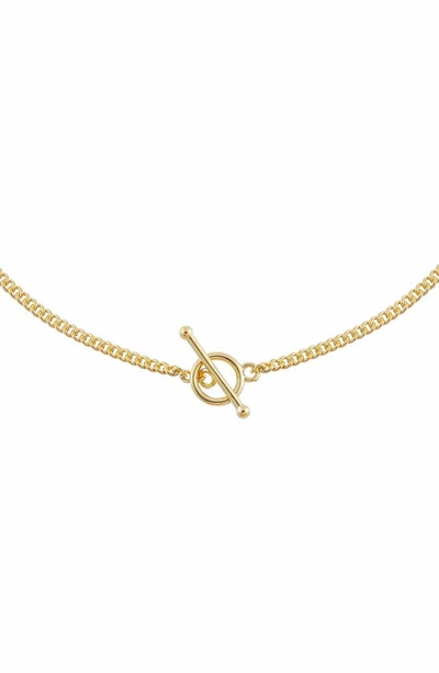 Shop Adinas Jewels Toggle Chain Necklace In Gold