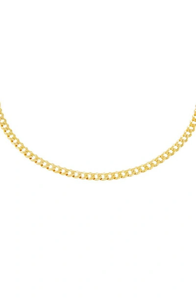 Shop Adinas Jewels Flat Cuban Chain Necklace In Gold