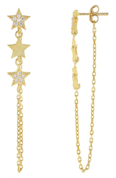 Shop Adinas Jewels Star Chain Linear Drop Earrings In Gold