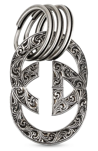 Shop Gucci Interlocking G Sterling Silver Key Ring