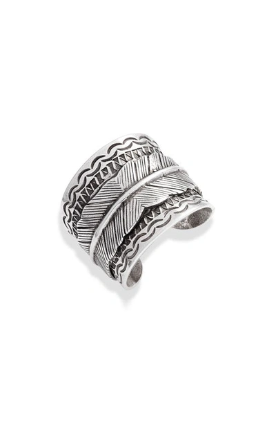 Shop Gas Bijoux Cancun Penna Ring In Silver