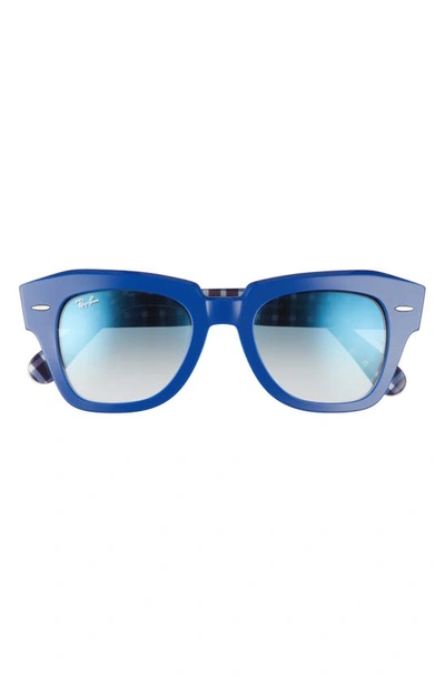 Shop Ray Ban State Street 49mm Gradient Square Sunglasses In Blue/ Blue Gradient