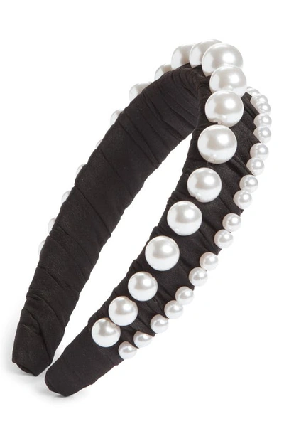 Shop 8 Other Reasons Hackney Imitation Pearl Headband In Black