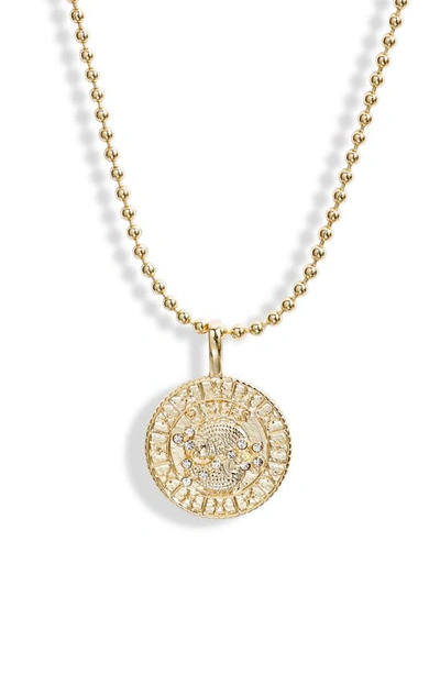 Shop Melinda Maria Zodiac Pendant Necklace In Gold- Scorpio