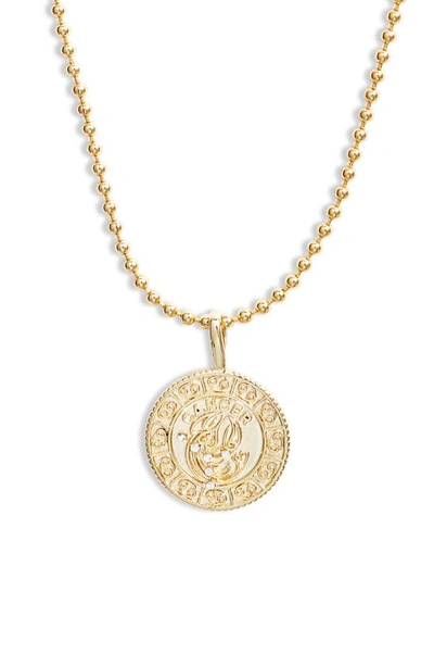 Shop Melinda Maria Zodiac Pendant Necklace In Gold- Taurus