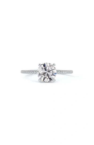 Shop Forevermark Delicate Icon™ Setting Round Diamond Engagement Ring With Diamond Band In Platinum-d1.00ct