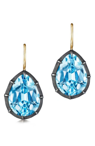 Shop Fred Leighton Topaz Drop Earrings In Blue Topaz